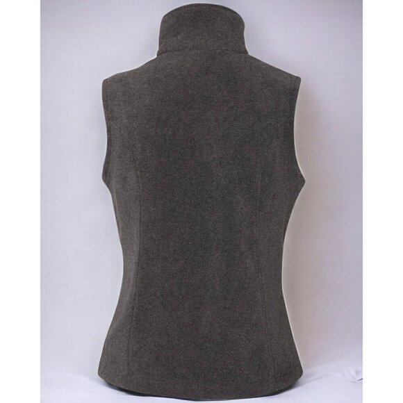 Columbia tailored mock neck full zip secure pockets charcoal gray fleece vest XL - Picture 5 of 7